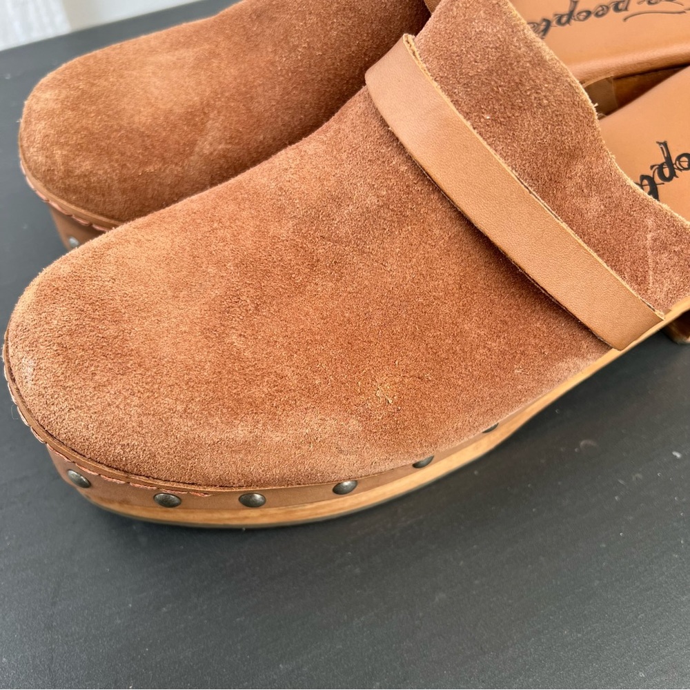 Free People Calabasas Platform Brown Suede Clog Women’s Size 8 - Picture 9 of 11